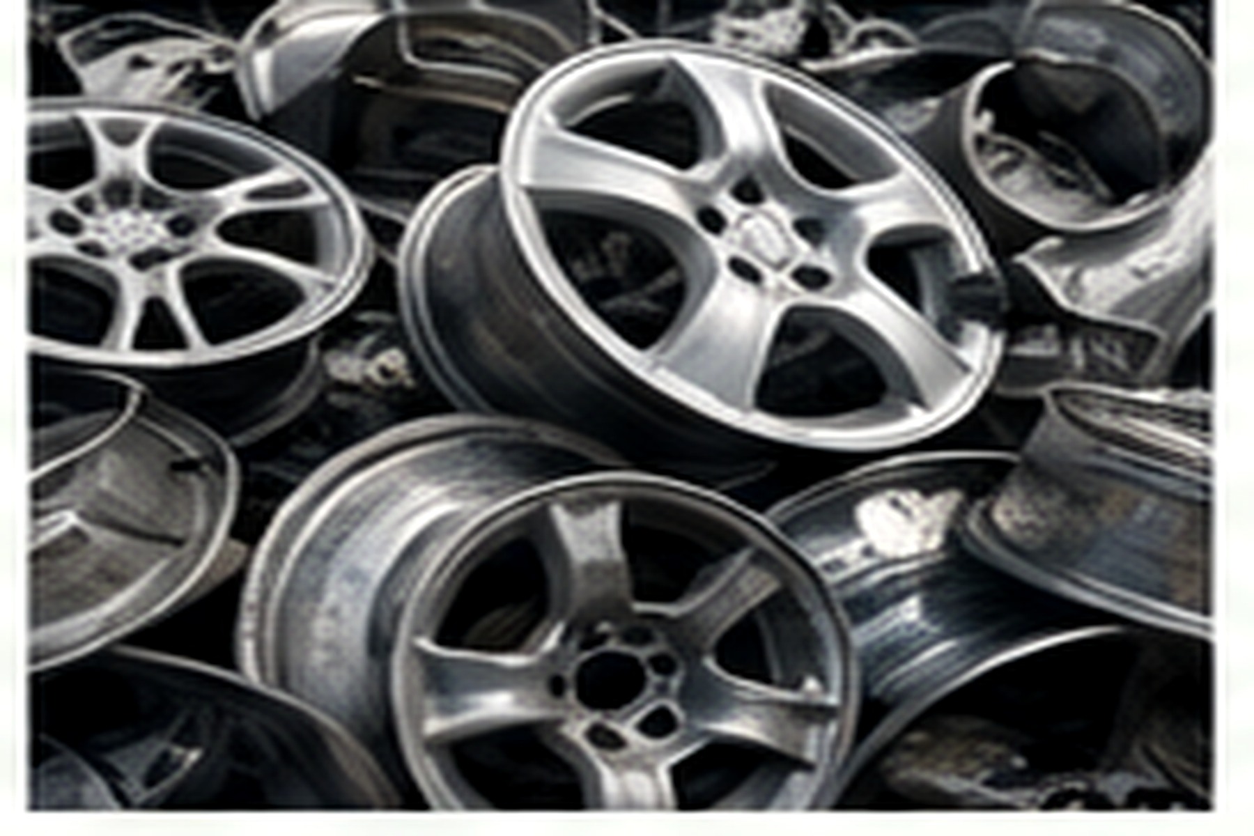 Aluminium alloy wheel scrap prepared for recycling